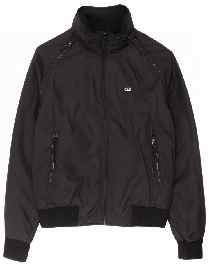 55DSL Bomber da uomo con cappuccio UK 38 Medium Black Poliestere