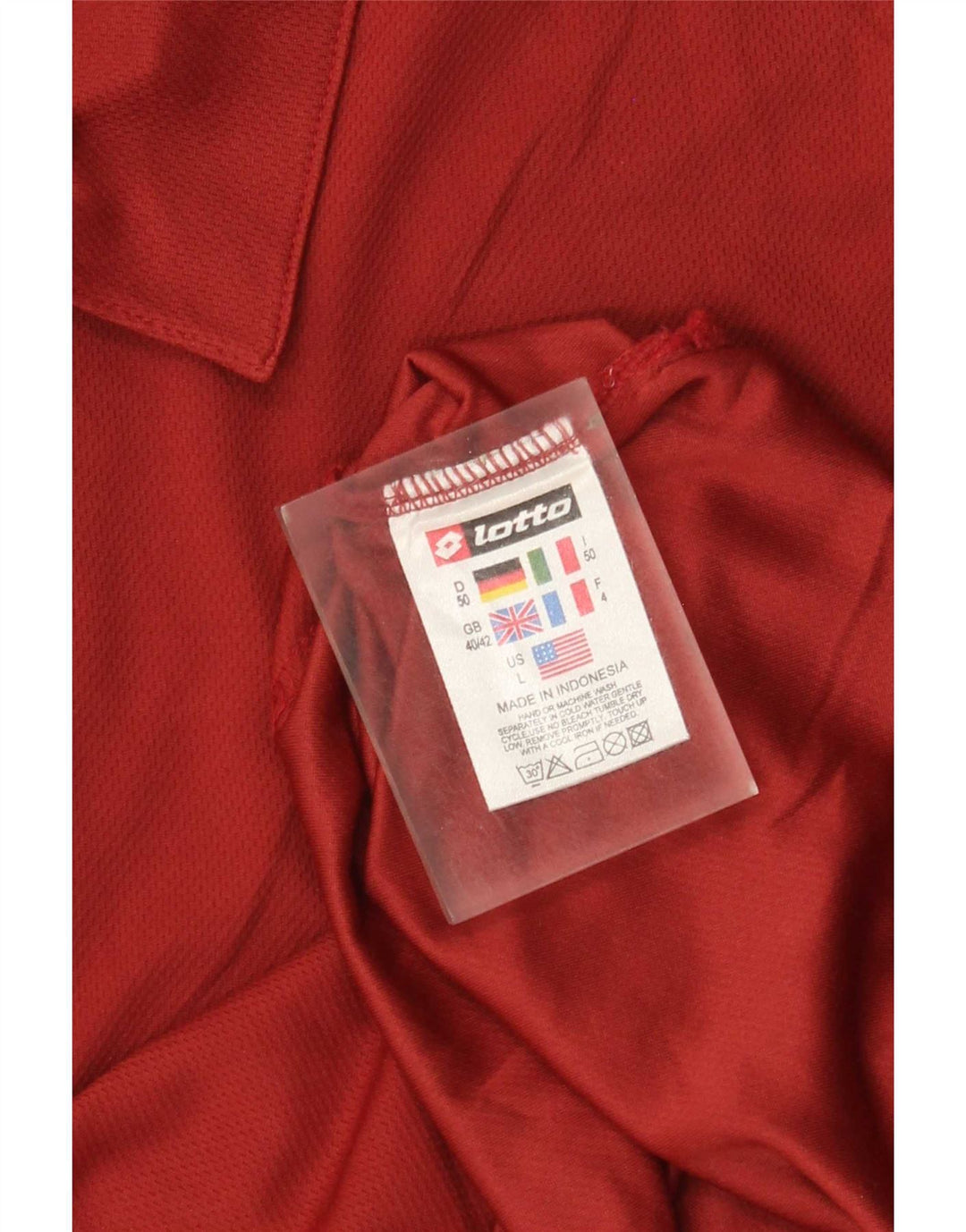 Polo da uomo Lotto UK 40/42 Large Bordeaux Poliestere