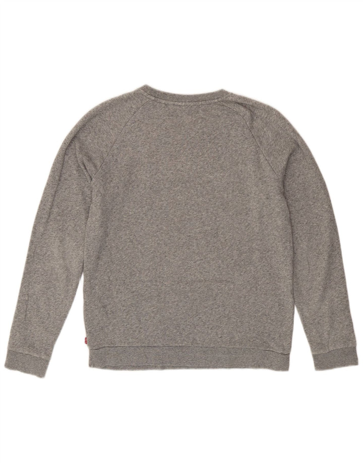 Felpa oversize con grafica da donna Levi's UK 6 XS grigio chiazzato