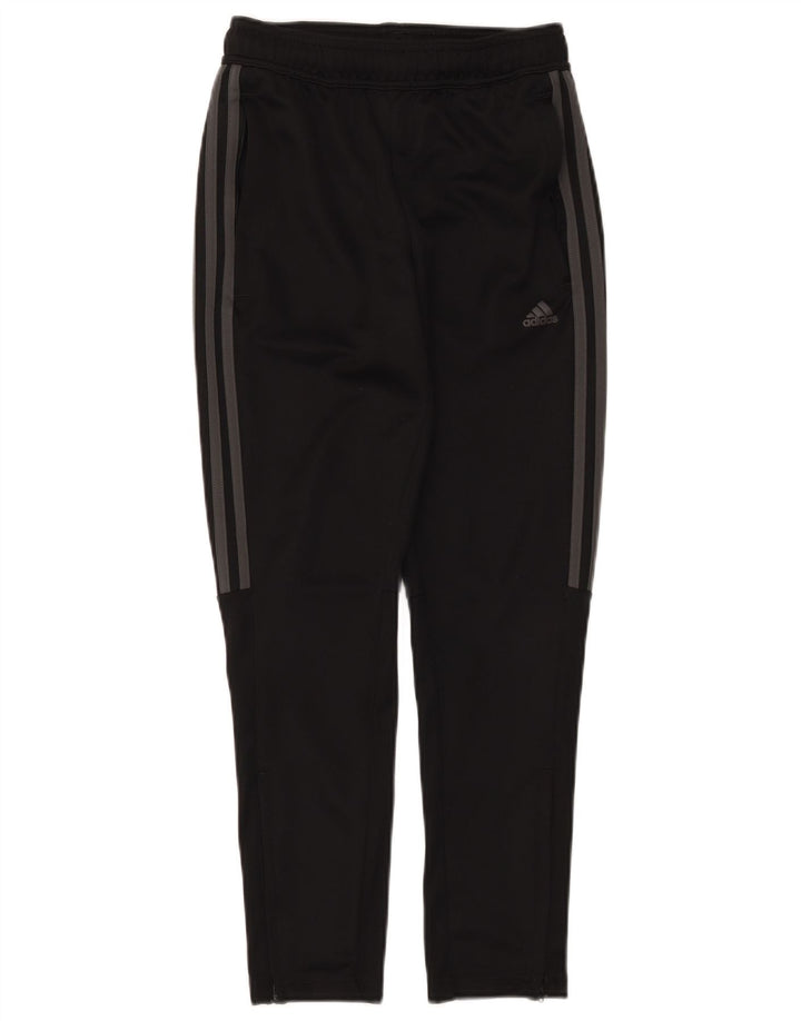 ADIDAS Boys Aeroready Tracksuit Trousers 11-12 Years Black Polyester
