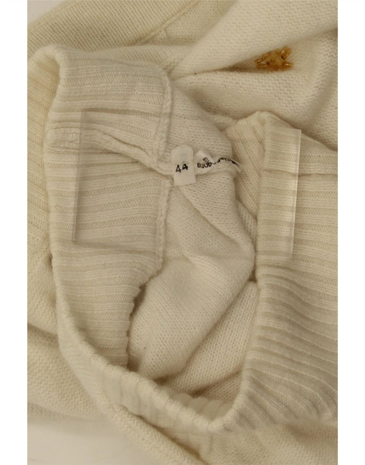VINTAGE Womens Boat Neck Jumper Sweater IT 44 Medium Off White