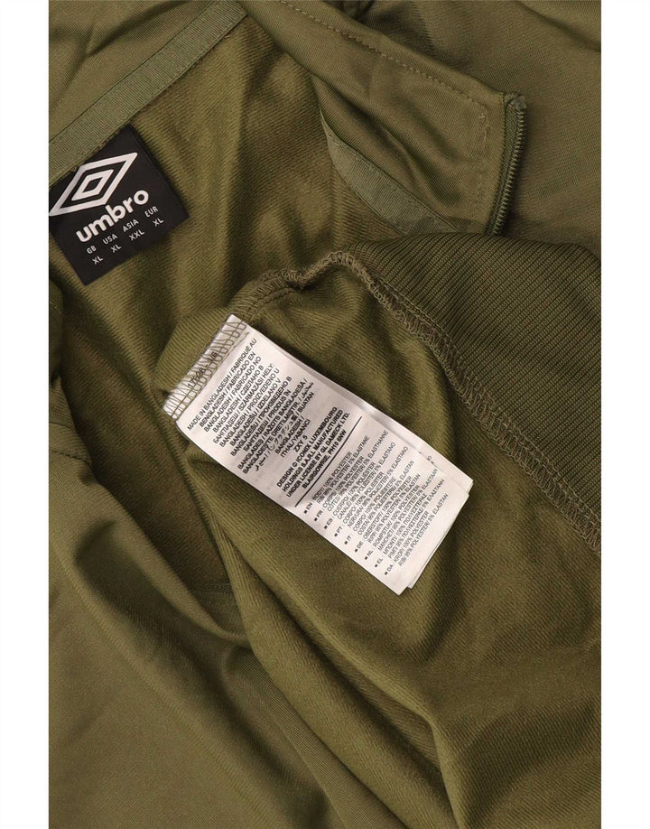 Felpa Umbro da uomo con grafica con zip e collo maglione XL verde poliestere