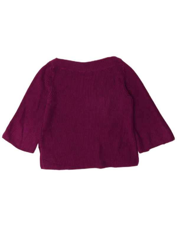 Massimo Dutti Maglione da donna con scollo a barca con maniche a 3/4 UK 10 Piccolo marrone