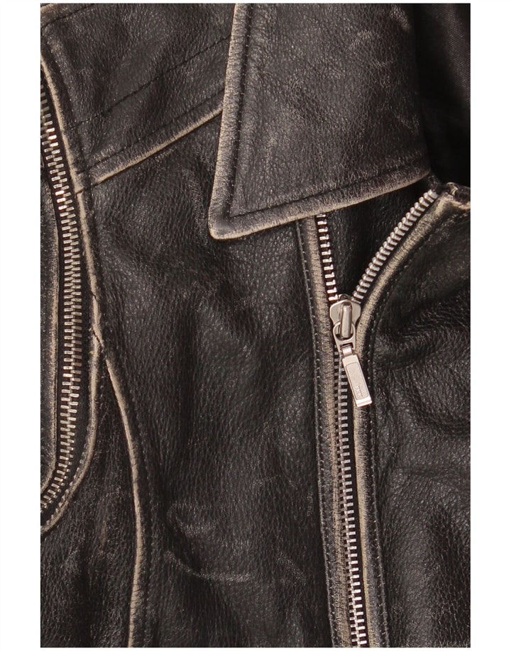 Giacca da motociclista in pelle corta da donna Yuppie EU 38 pelle nera media