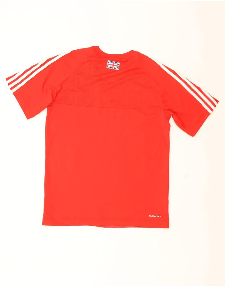 T-shirt grafica ADIDAS da uomo Team GB Top piccola in poliestere rosso