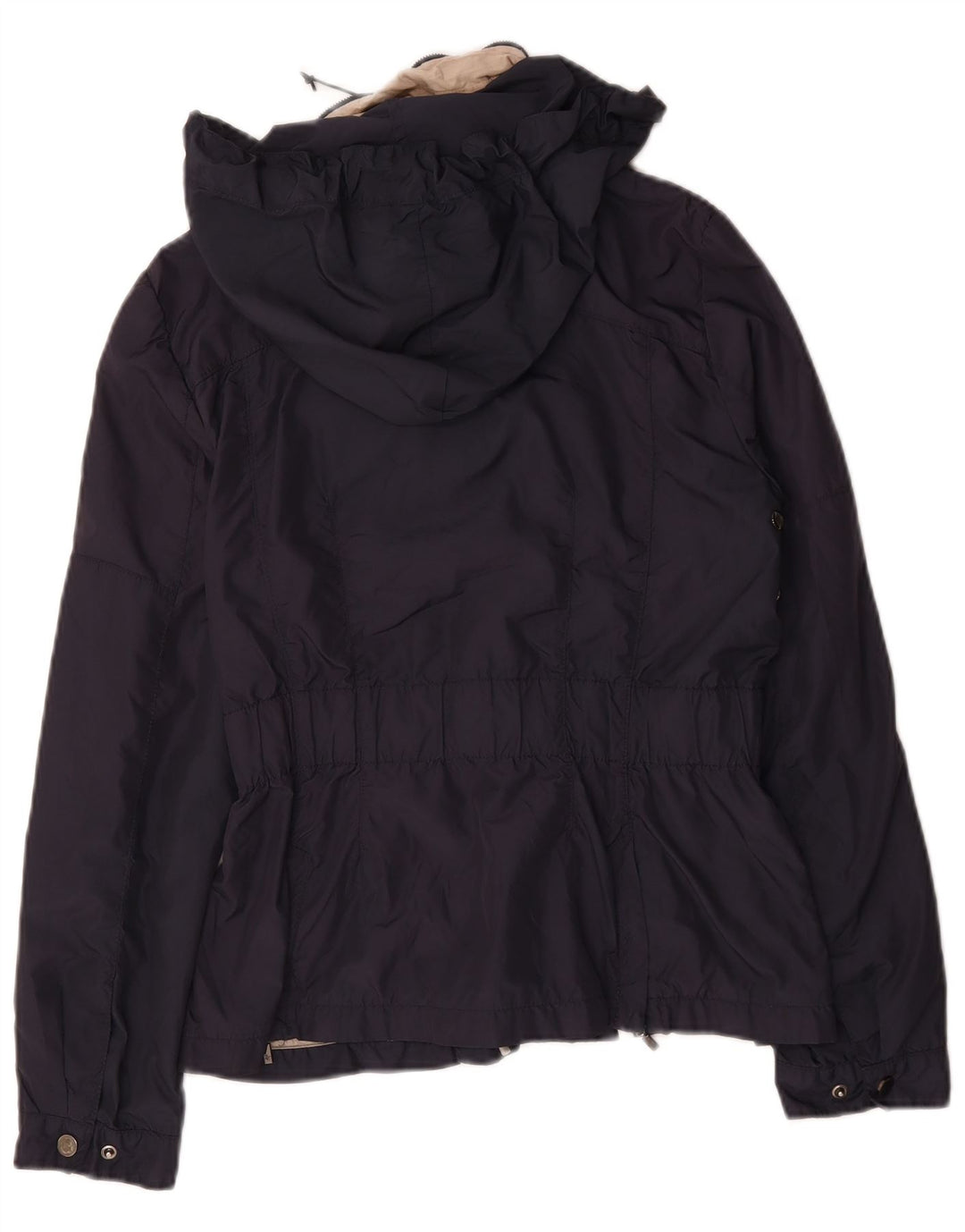 Giacca utilitaria con cappuccio da donna Zara UK 14 grande poliestere blu navy