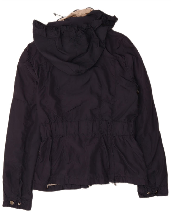 Giacca utilitaria con cappuccio da donna Zara UK 14 grande poliestere blu navy