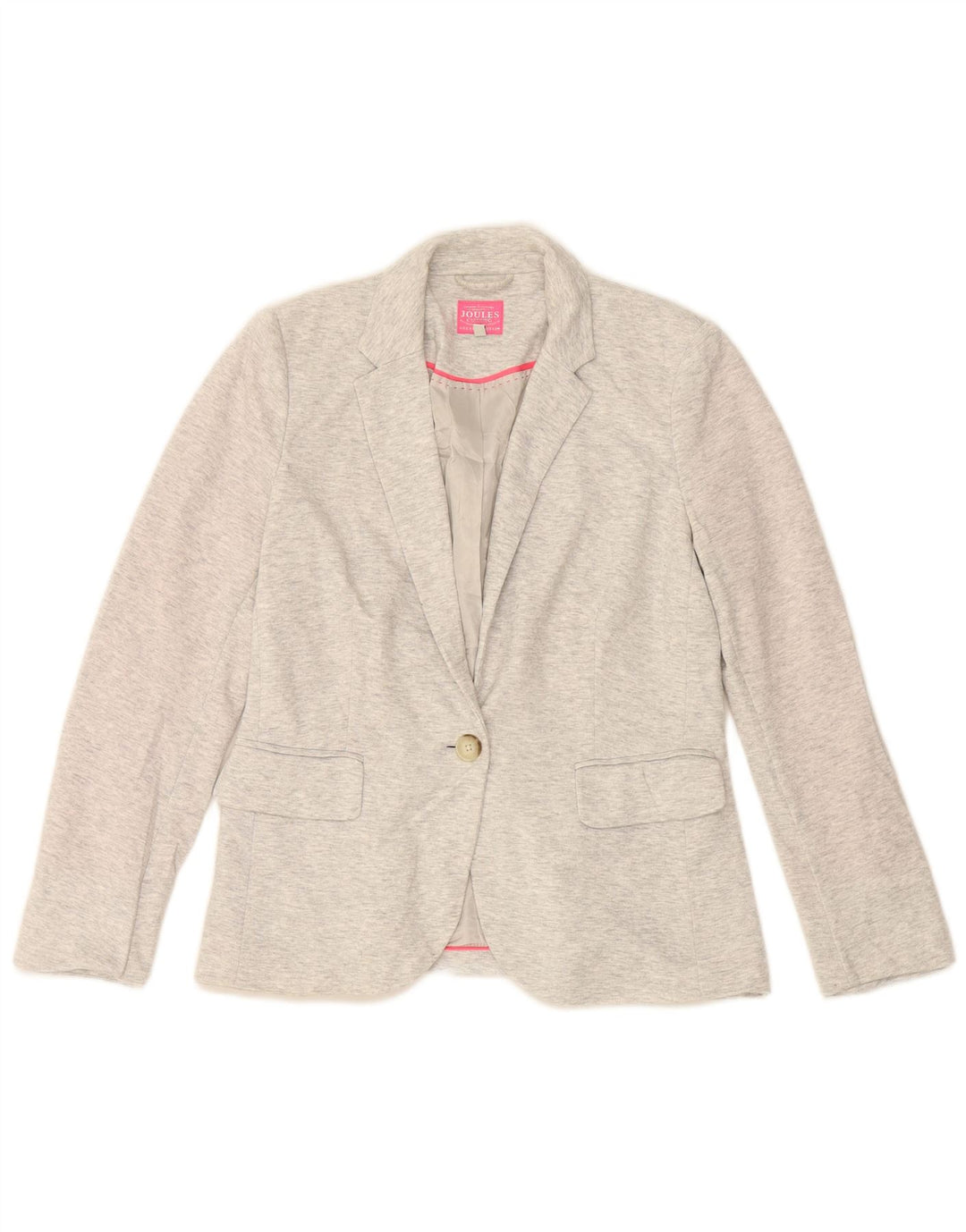 Giacca blazer da donna a 1 bottone Joules UK 10 piccolo poliestere screziato grigio