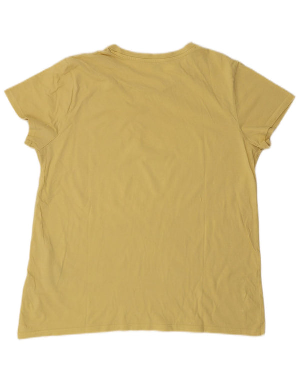 T-shirt grafica da donna LEVI'S Top UK 18 XL cotone giallo