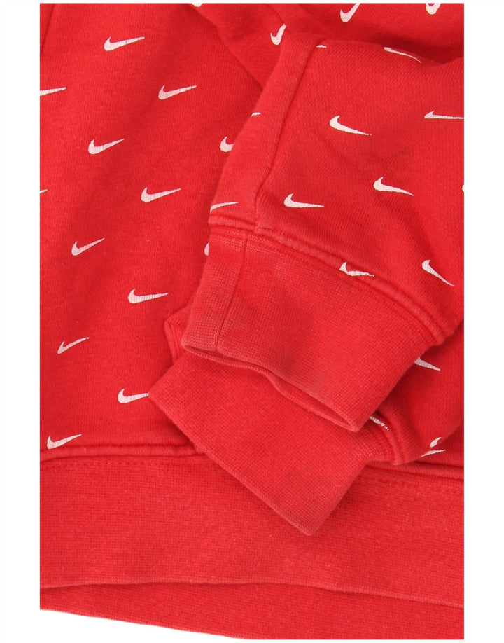 Felpa con cappuccio da bambino Nike 6-7 anni in cotone rosso