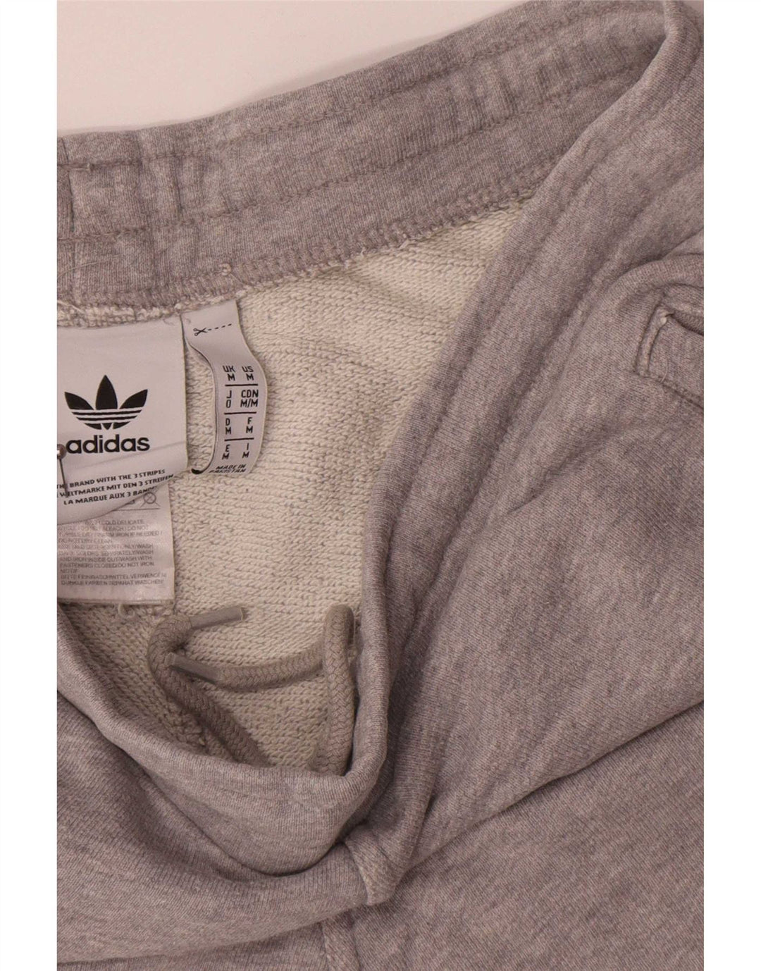 Pantaloncini sportivi da uomo Adidas in cotone grigio medio