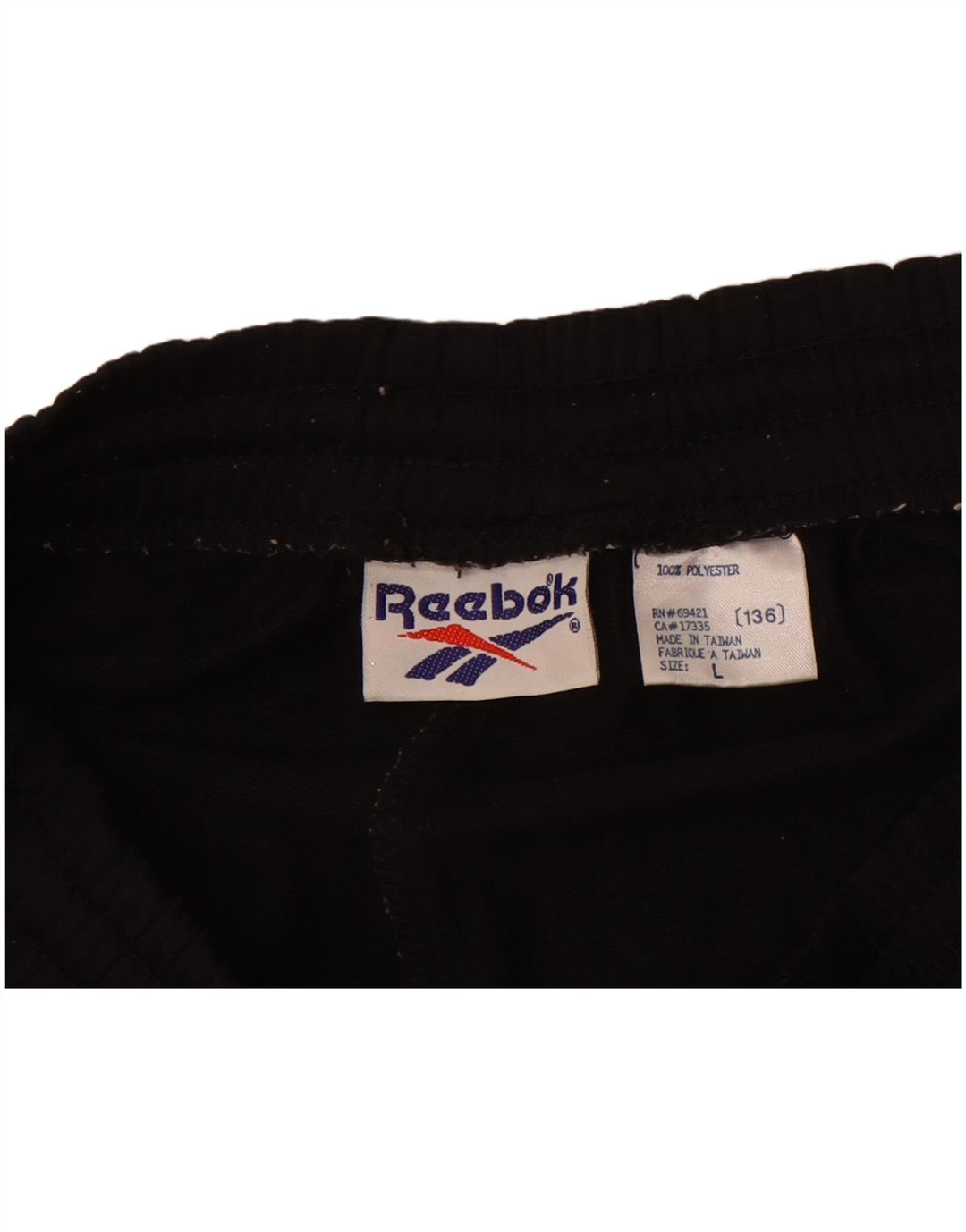 Pantaloni da tuta da uomo Reebok Large neri in poliestere