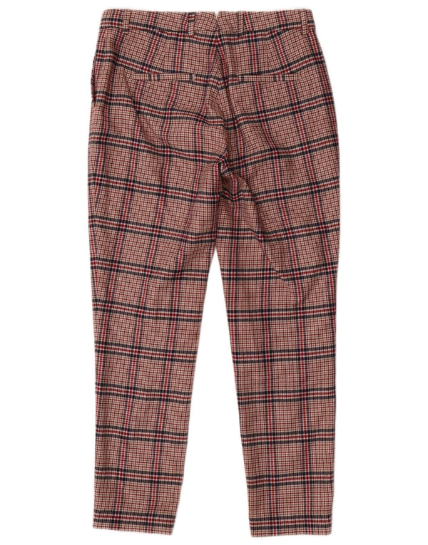 Pantaloni da abito slim da donna Gant UK 12 Medium W30 L28 Lana pied de poule rossa