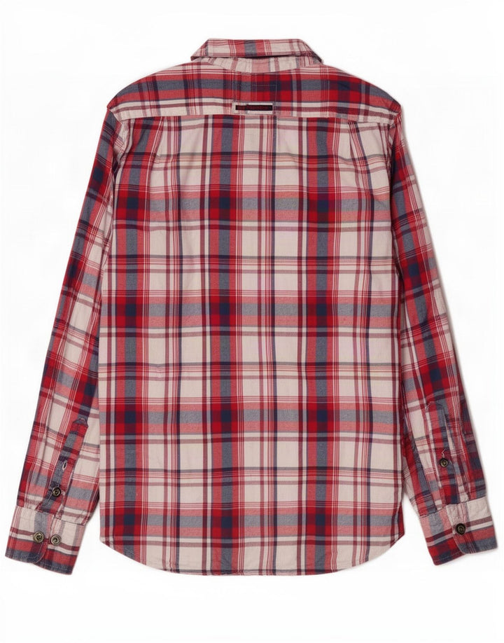 Camicia da uomo in flanella Superdry, cotone a quadri rossi grandi