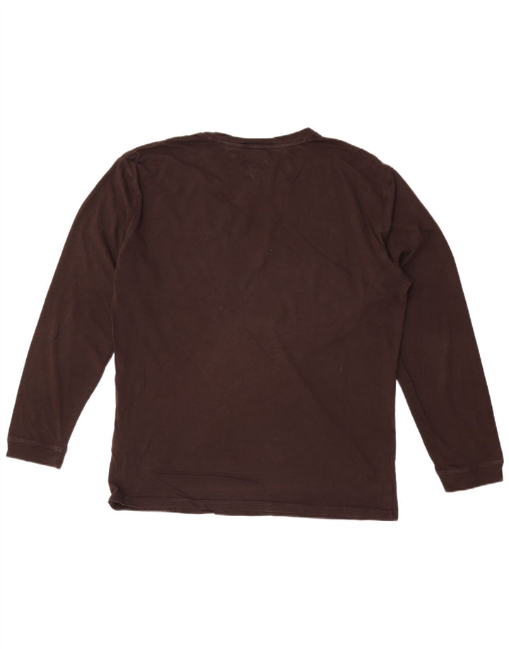 Tommy Hilfiger Uomo Top Manica Lunga Grande Marrone