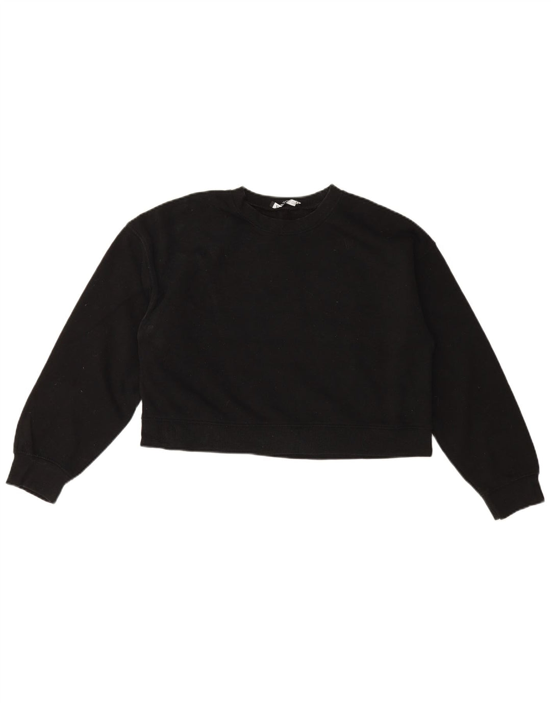 Felpa corta da donna Zara UK 14 cotone nero medio