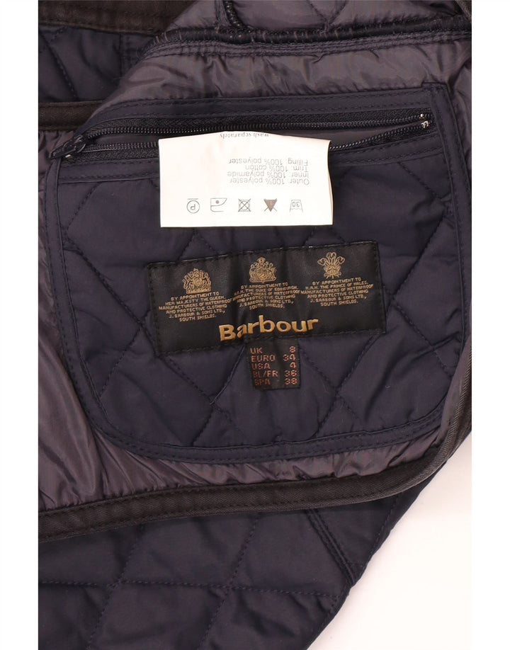 Giacca trapuntata da donna Barbour UK 8 Small Poliestere color block blu navy