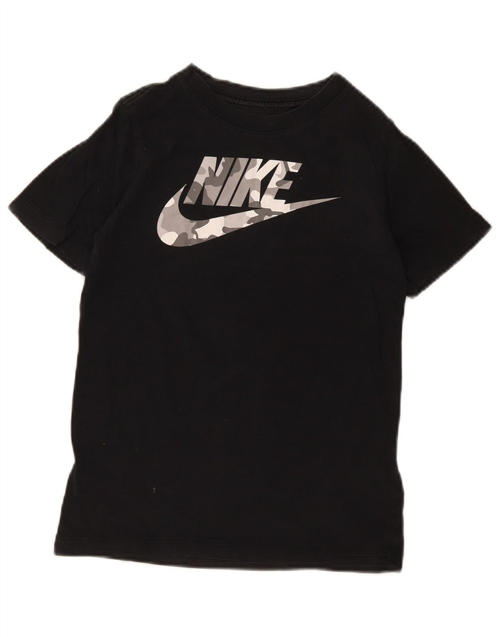 T-shirt grafica da ragazzo Nike Top 10-11 anni cotone nero medio