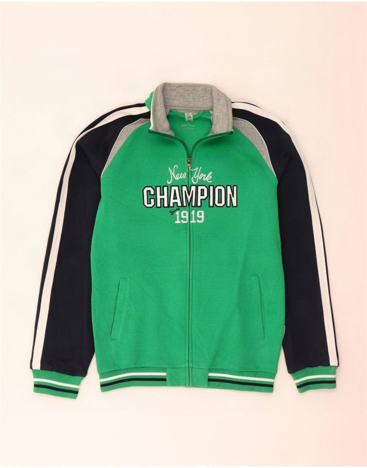 Giacca superiore della tuta da ragazzo Champion 11-12 anni Large Green Colourblock