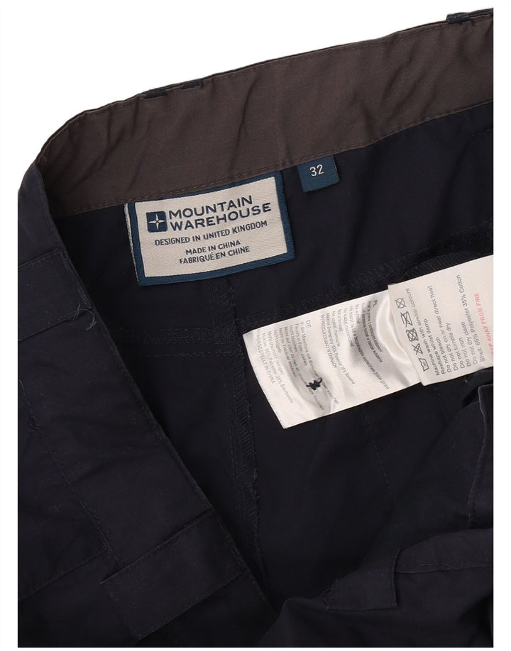 Bermuda cargo da uomo Mountain Warehouse W32 poliestere medio blu navy