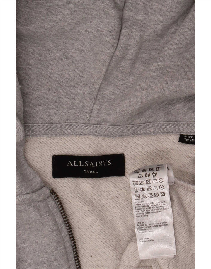 Maglione con cappuccio e zip da uomo All Saints piccolo in cotone grigio