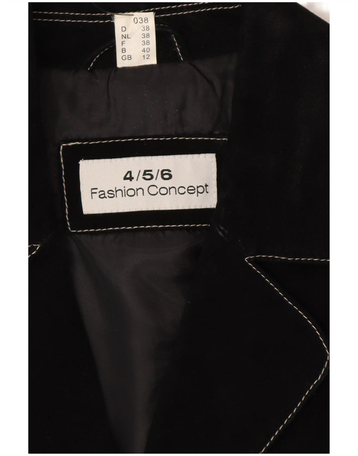 Soprabito in pelle scamosciata da donna VINTAGE UK 12 in pelle nera media
