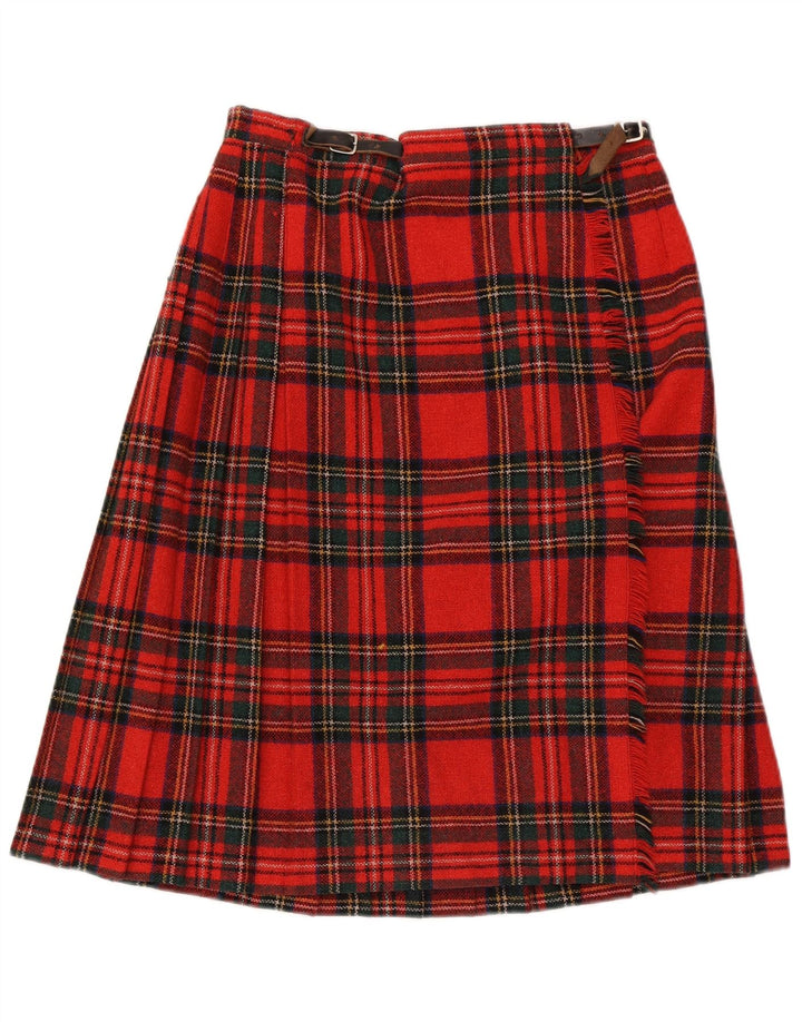 Gonna a portafoglio da donna Clan Laird W30 in lana scozzese rossa media