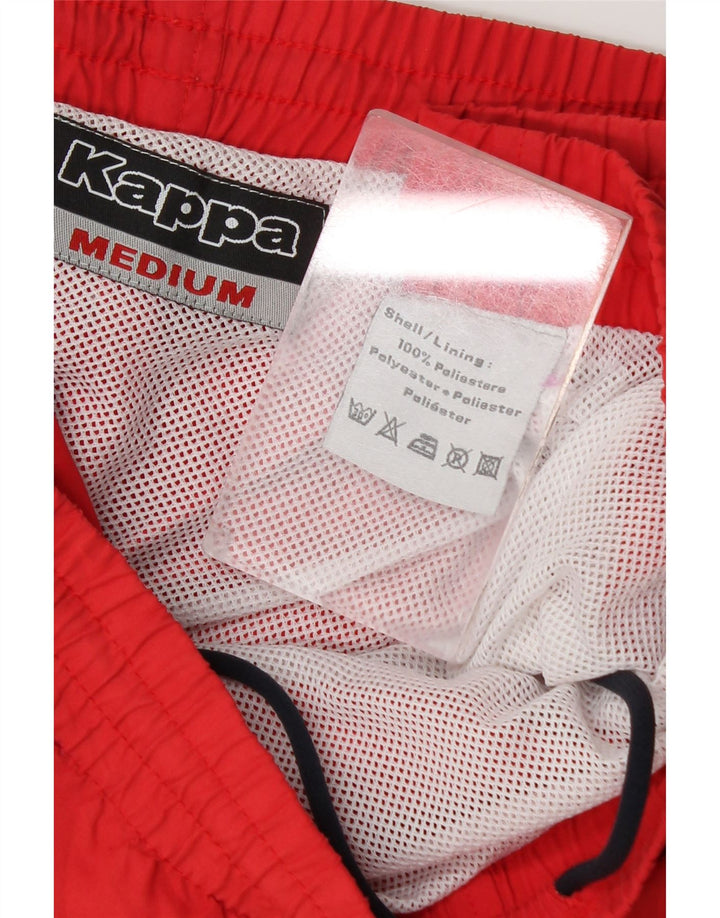 Pantaloncini da bagno da uomo Kappa in poliestere color block rosso medio