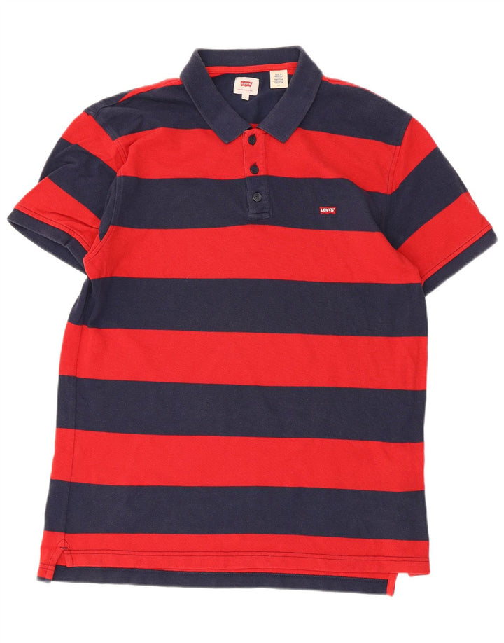 Polo da rugby da uomo Levi's in cotone a righe grandi rosse