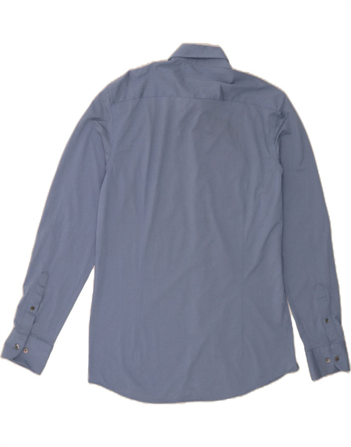 MASSIMO DUTTI Mens Shirt Medium Blue Herringbone Vintage Massimo Dutti and Second-Hand Massimo Dutti from Messina Hembry 