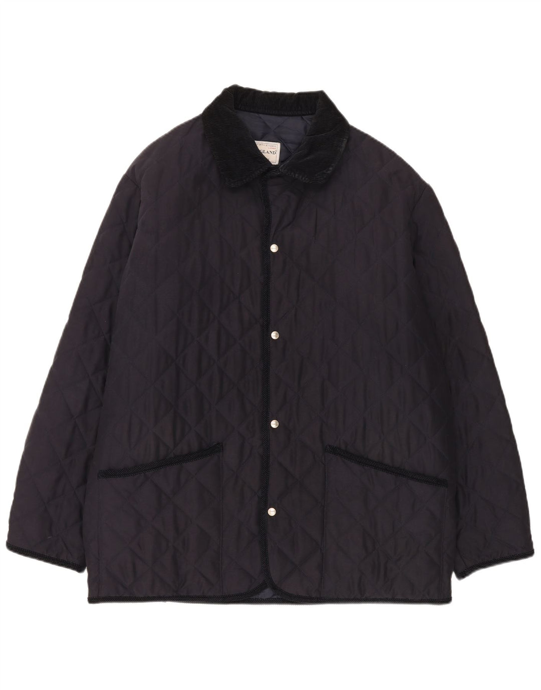 Giacca trapuntata da uomo Old England UK 42 XL Poliestere blu navy