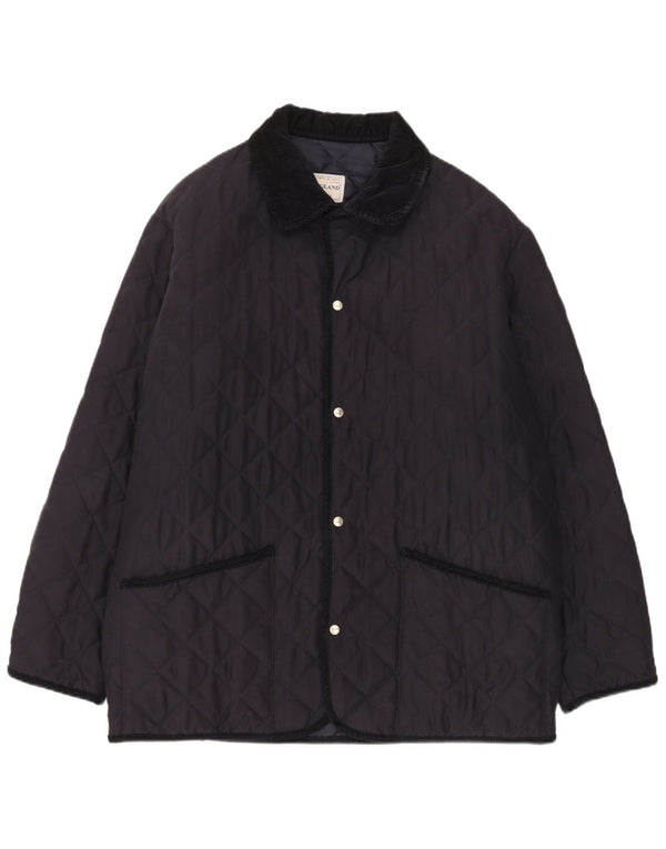 Giacca trapuntata da uomo Old England UK 42 XL Poliestere blu navy
