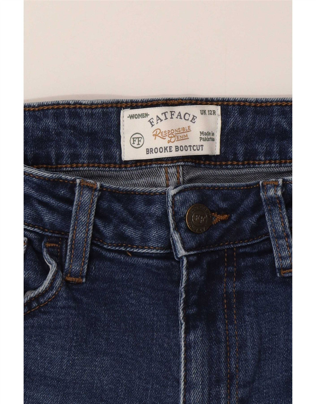 Jeans Brooke Bootcut da donna Fat Face UK 12 Medio W28 L29 Cotone blu