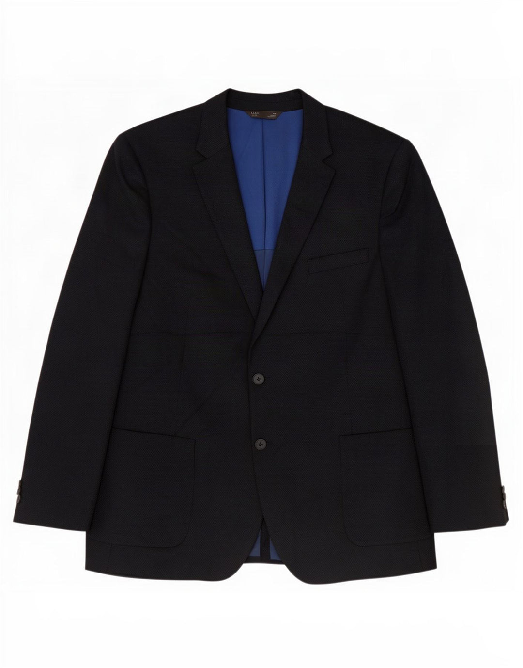 Giacca blazer a 2 bottoni Marks & Spencer da uomo UK 48 2XL poliestere blu navy