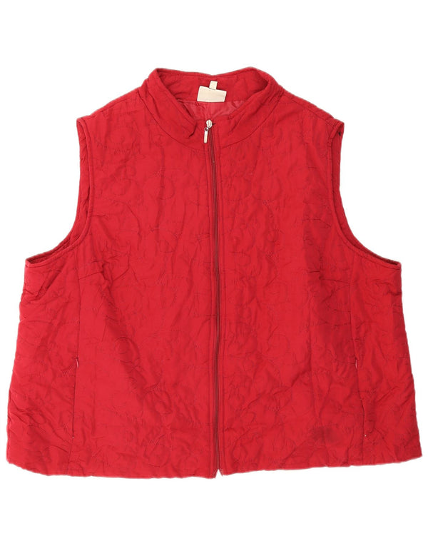 Gilet autografo da donna Marks & Spencer UK 26 5XL poliestere floreale rosso