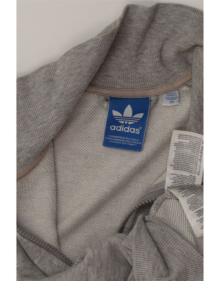 ADIDAS Giacca da ginnastica oversize con grafica da donna UK 6 XS Cotone grigio