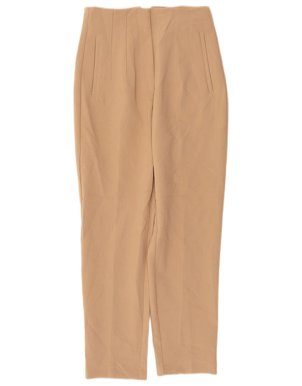 Pantaloni chino affusolati da donna Zara piccoli W26 L26 poliestere beige