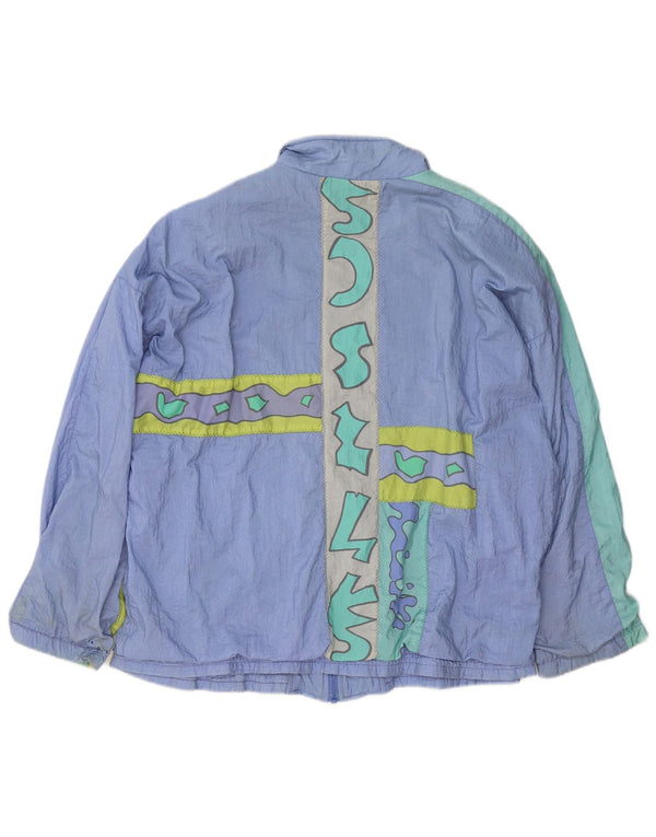 Giacca da ginnastica oversize da donna Adidas UK 16 Large Purple Geometric