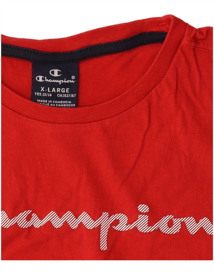 Canotta grafica Champion da ragazzo 13-14 anni XL Rossa