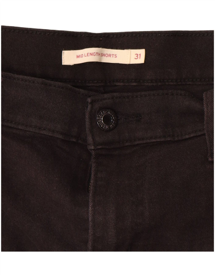 Pantaloncini di jeans a vita media da donna LEVI'S W31 cotone nero medio