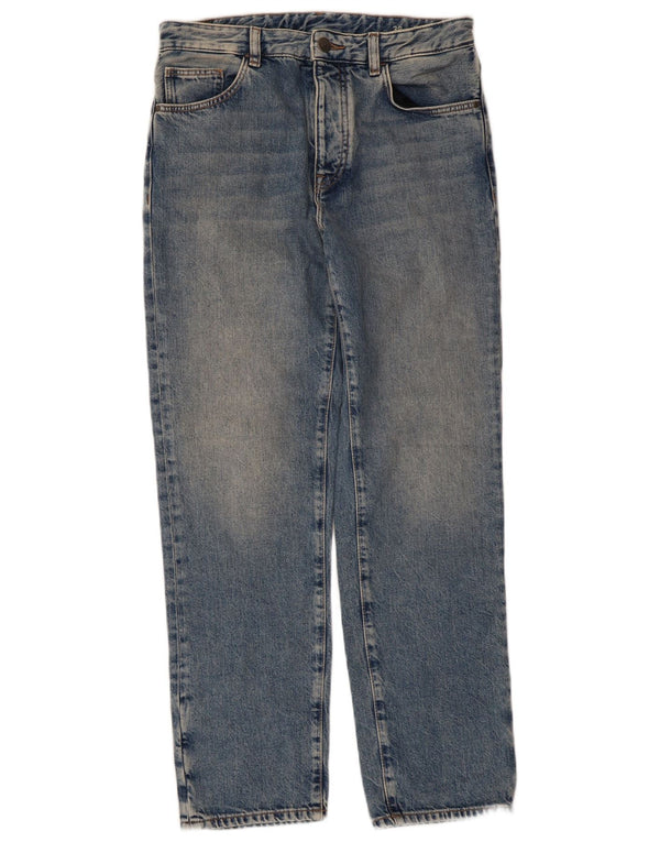 Jeans dritti a vita alta da donna Massimo Dutti EU 38 Small W28 L28 Blu