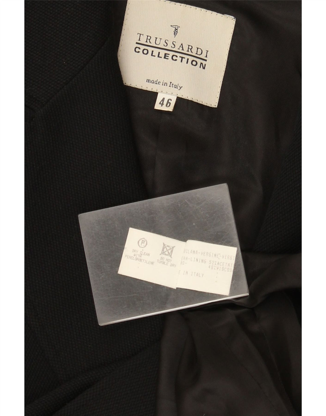 Cappotto Donna Trussardi IT 46 Large Nero Lana