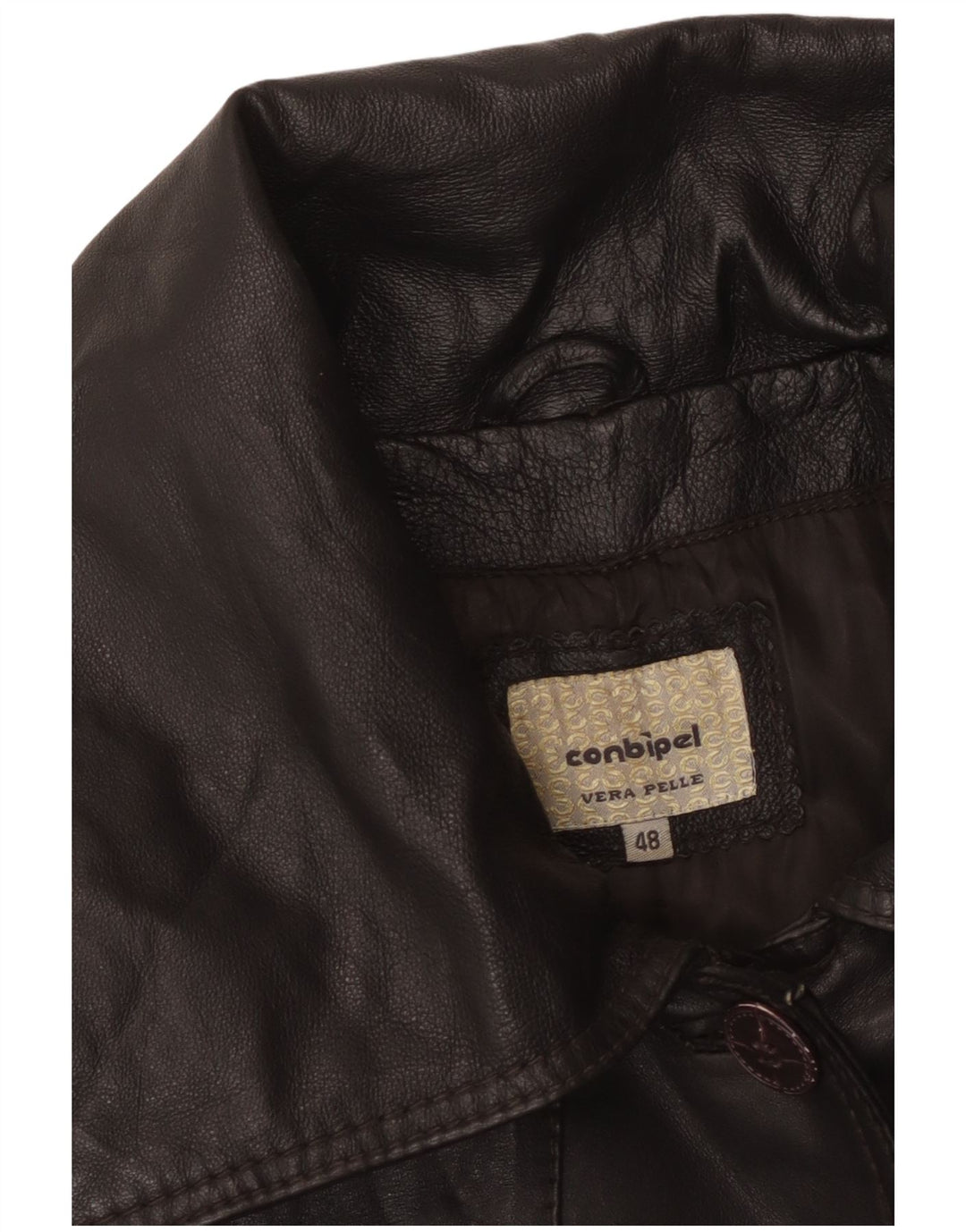 Cappotto In Pelle Donna Conbipel IT 48 XL Pelle Nera