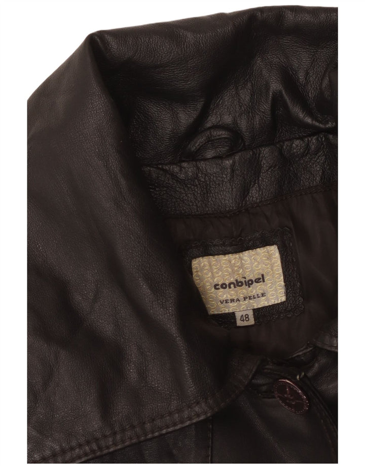 Cappotto In Pelle Donna Conbipel IT 48 XL Pelle Nera