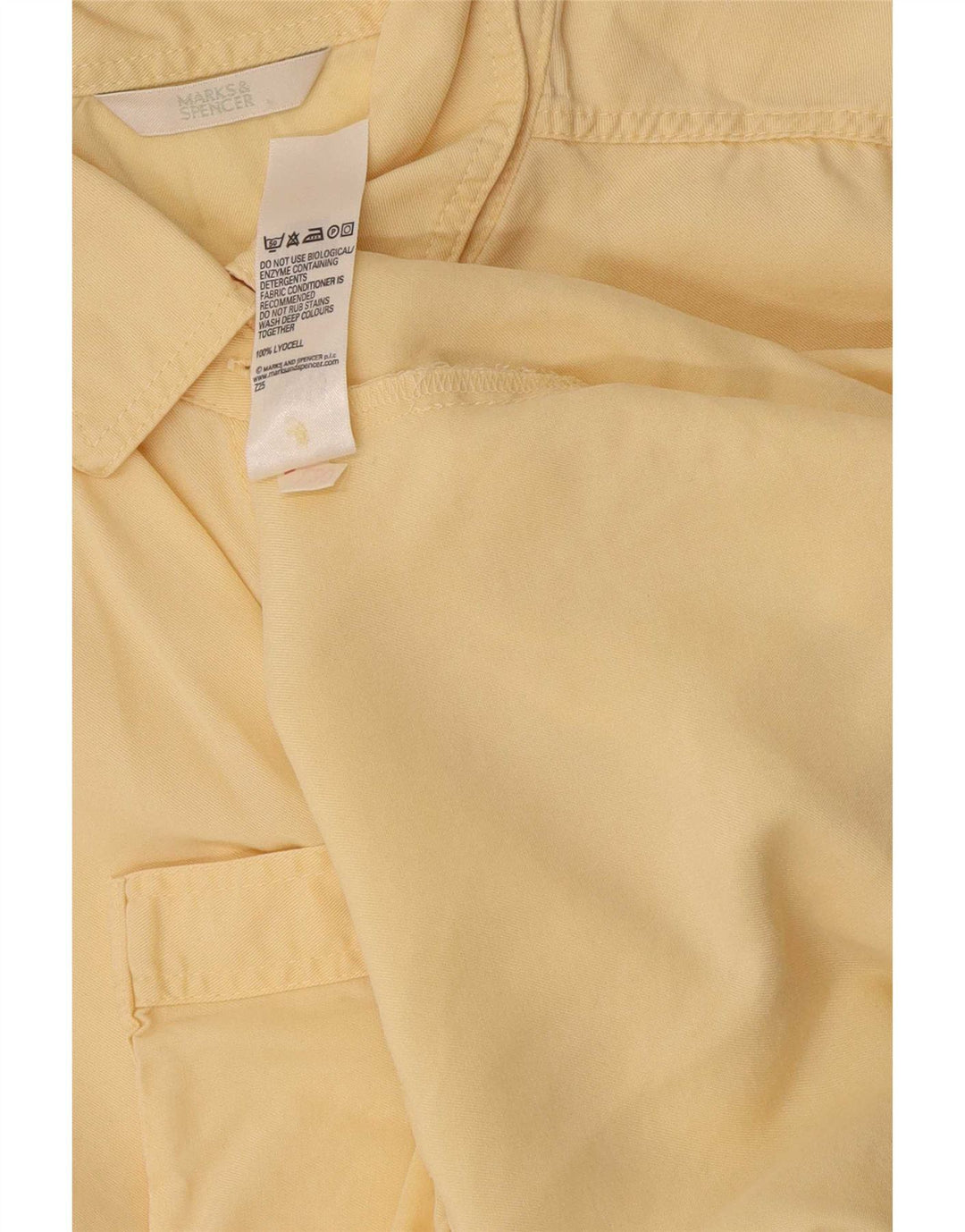 Camicia a maniche corte da donna Marks & Spencer UK 10 Small Lyocell giallo