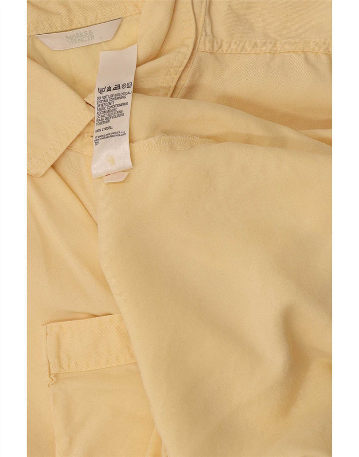 Camicia a maniche corte da donna Marks & Spencer UK 10 Small Lyocell giallo
