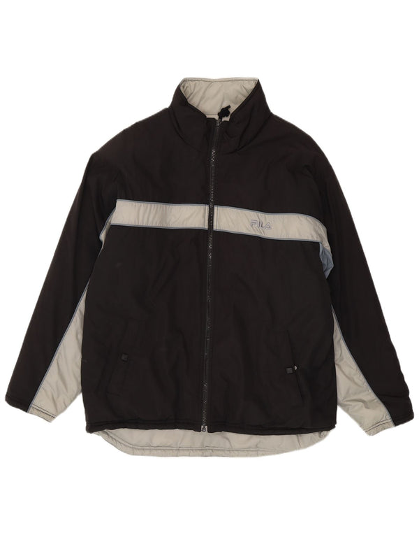 Giacca imbottita reversibile da uomo Fila IT 50 Large nera in poliestere color block