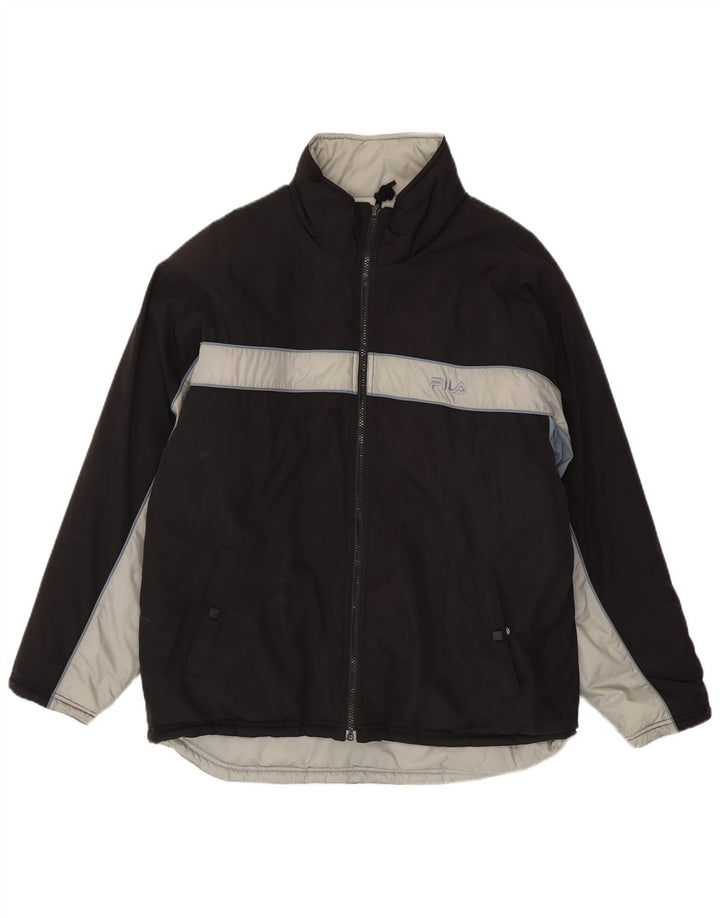 Giacca imbottita reversibile da uomo Fila IT 50 Large nera in poliestere color block