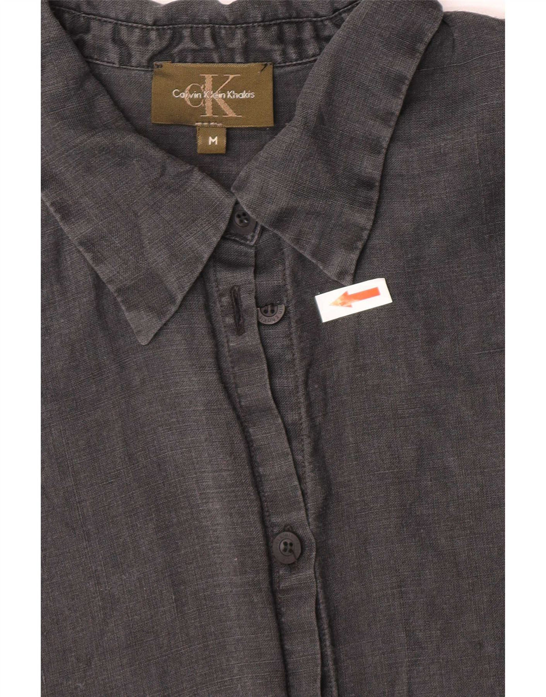 Camicia kaki da donna Calvin Klein UK 12 Lino grigio medio