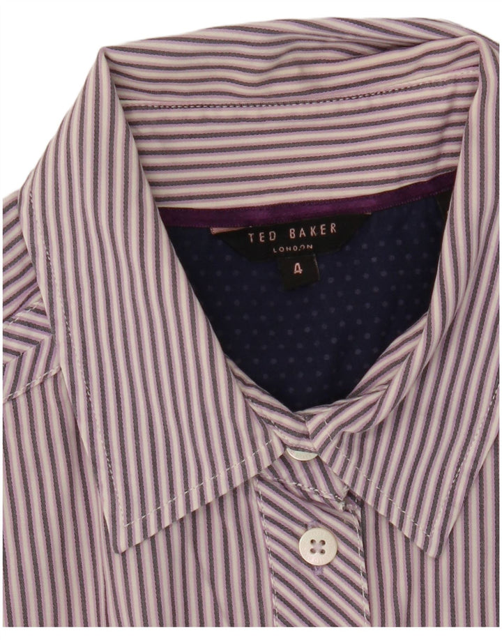 Ted Baker Camicia da donna Taglia 4 Large Viola a righe
